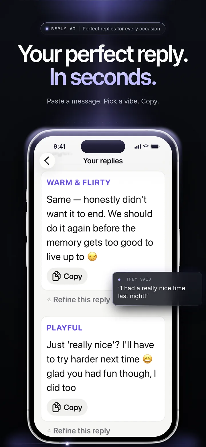 Reply AI — Your perfect reply, in seconds
